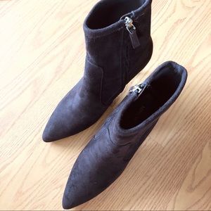 Brown Faux Suede Booties